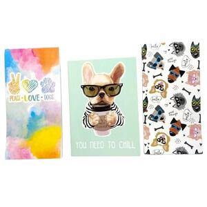 SET of 3 Crown Jewlz Dog themed stationary, lined tablets. D​​​​​
